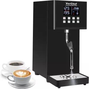 VorChef 상업용 우유 거품기 2200W 110V 자동 스팀 머신 전기 커피 티 커피숍용 블랙 스티머