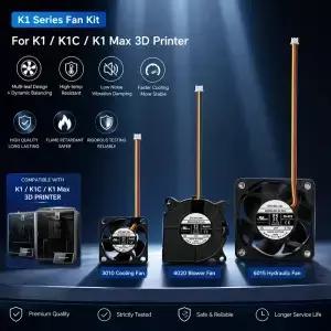 1PC K1C 3010/4020/6015 팬 24V 4020 송풍기 6015 유압 3010 K1/K1 MAX 3D 프린터 핫엔드 냉각