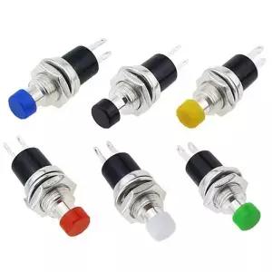 6PCS PBS110 7MM 순간 누름 버튼 스위치 리셋 ON OFF 푸시 상시 개방