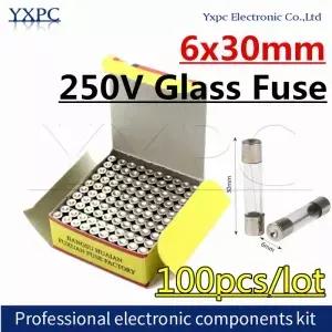 100pcs 6*30 250V 유리 퓨즈 6x30mm 가정용 0.1A 0.2A 0.5A 1A 2A 3A 4A 5A 8A 10A 15A 20A 25A 30A
