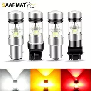2개 LED 방향지시등 후진등 100W 전구 1156 BA15S P21W BAU15S PY21W 1157 P21/5W BAY15D P21/4W BAZ15D