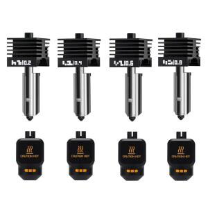 SAHVAIM 4PACK 0.2 /0.4 /0.6 /0.8MM H2 시리즈 / X2D P2S 밤부 랩용 핫엔드 H2D H2S H2C 콤보 3D 프린터용 고온용 퀵 스왑 경화강 노즐 교체용 프린터 익스트루더