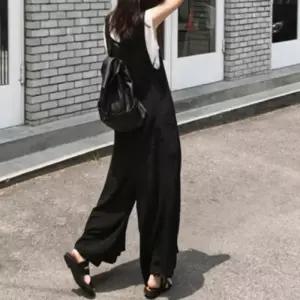 여성 점프슈트 블랙 와이드 루즈핏 빅사이즈 민소매