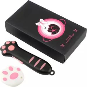 JEXLQTVR 미니 커터가 포함된 고양이 발바닥 박스 검정색과 분홍색 2개 세트 새 리트랙터블 칼 귀여운