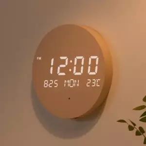 오아모던 미니 LED 벽시계 전자 디지털 무소음 거실 탁상 인테리어 벽걸이 요일 온도 시계