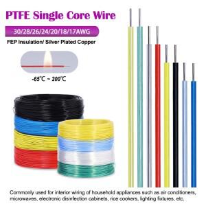 1-10M PTFE 와이어 FEP 단일 코어 은도금 구리 DIY 고순도 OFC HiFi 오디오 스피커 헤드폰 케이블