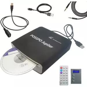 자동차 오토용 POSSPO Jupiter USB CD 플레이어 휴대용 외장 DVD 플러그 앤 플레이 디코더 필요 없음 AUX는