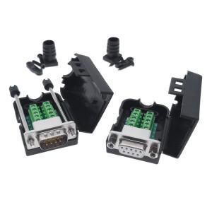 1Pc DB9 COM RS232 전송 프리 신호 터미널 Male Female 커넥터 D sub 9Pin