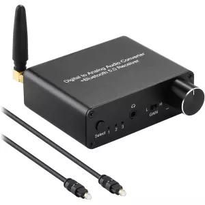192kHz 디지털-아날로그 변환기 Bluetooth 5.0 수신기 DAC(16-300 ω 헤드폰 앰프 포함) TV 전화 태블릿용