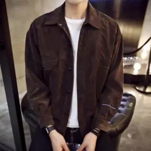 남성 가죽 스웨이드 카라 라이더 캐주얼 점퍼 자켓