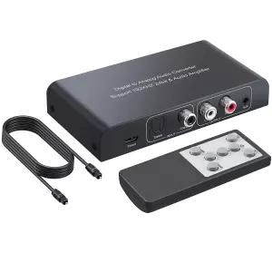 볼륨 조절이 가능한 리모컨이 있는 PROZOR 192KHz 디지털-아날로그 오디오 변환기 토슬링크 동축 SPDIF 광