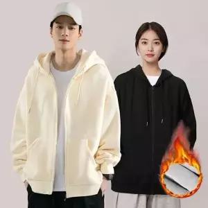 [알티피아]겨울 루즈핏 기모 후드집업 남자 여자 커플후드집업 무지 후드티