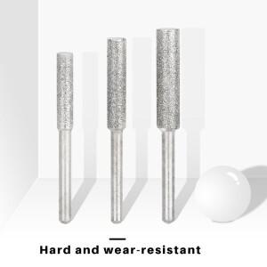 CMCP 다이아몬드 코팅 원통형 버 4/4.8/5.5mm 직경 전기 톱 숫돌 스톤 파일 Dremel 로타리 도구 용 3mm 생