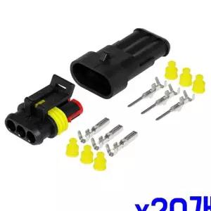 충격에 강한 차량 방수 커넥터 3pin x20개 자동차배선 차량용AC어댑터 전기배선연결 XAWBD57B2