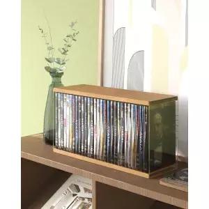 AREAJD 레트로 월넛 컬러 MDF DVD 스토리지 홀더 비디오 게임 랙 블루레이 타워 미디어/영화 케이스/VHS