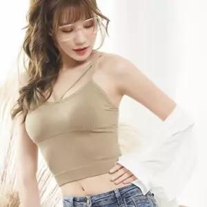 여성 여자 예쁜 몸매 민소매 이너웨어 속옷 택 베이지 브라 YTW7C15E4