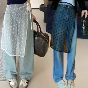 여성 러블리 레이어드 코디템 데일리룩 리본 시스루 레이스 랩 스커트 WS07EDF