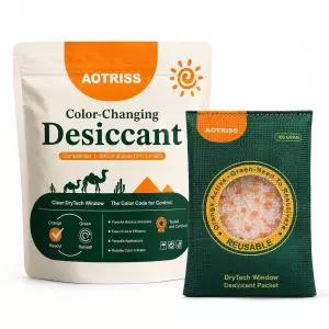 AOTRISS 1팩 100g 실리카겔 색상 지시기 포함 재사용 가능한 건조제 안전한 자동차 옷장 및 보관용 수분