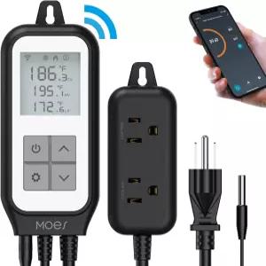 MOES 스마트 WiFi 냉각 난방 온도 조절기 콘센트 파충류 발효기 양조용 투야 디지털 센서 플러그 라이프