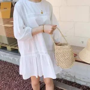 미니멀 레이스 7부 퓨어 원피스 옷자락 미니멀 포인트