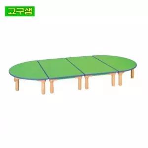 교구샘 어린이 안전 연두 열린 책상 원목다리 H79-1