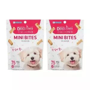 한입덴탈껌 미니바이츠 SS 75개입 150g 포켄스 덴티페어리 2개 세트