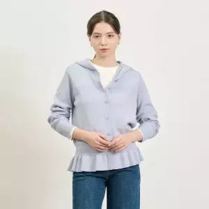 BCBG 프릴 후드 니트 가디건 B5S1K102
