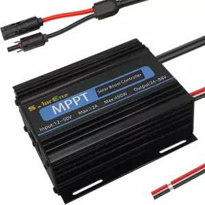 Boost MPPT 태양광 충전 컨트롤러 12A 24V/36V/48V/60V/72V LiFePO4 젤 침수 배터리 등 골프 카트 전기