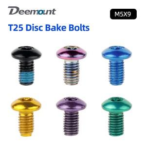 12PCS 자전거 디스크 베이킹 로터 볼트 M5x9mm 강철 나사 T25 Torx MTB 도로 제동 플레이트 고정 부품