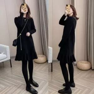 [하프클럽/]데일리 밑단프릴 니트원피스_블랙,크림,레드 포인트 아이템 패