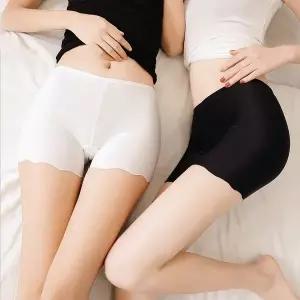 얼음 실크 흔적없는 심리스 반바지 레깅스 여성아이스