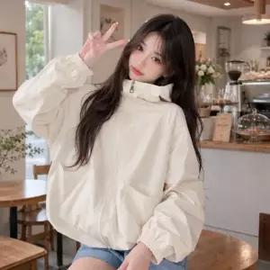 [옷자락]미니멀 OHS-CWAJ6688 메쉬안감 루즈핏 후드 바람막이 옷자락 코디