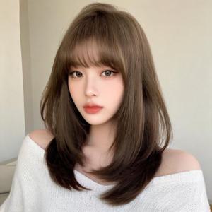 여성용 통가발 내추럴 롱 스트레이트 헤어피스 가발 데일리 웨딩 촬영 소품