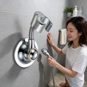 샤워기 거치대 욕실 홀더 자바라 흡착판 화장실 샤워기걸이 벽걸이 샤워기거치대