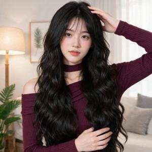 여성 통가발 물결웨이브 메쉬 넨셜 가발 헤어스타일 웨이브헤어