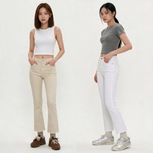 여성 부츠컷 팬츠 스판 바지 봄 여름 가을 직장 출근룩 데일리룩 하의 나팔바지