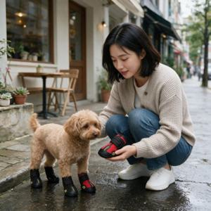 강아지 신발 방수 레인부츠 산책 용품 장마철 반려견 외출 소형견 대형견