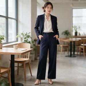 여성 와이드 팬츠 면접 정장 바지 오피스룩 출근룩 데일리 하객룩 면접용 면접복