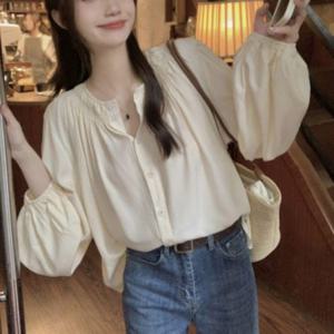 베이직 오버핏 찰랑 블라우스 SNY0055 겨울 롱숙 남방 블라우스 오버핏 남방 롱숙 신상 숙 스커트 박시 티
