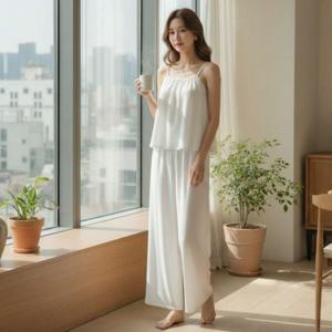 데님룩 아이스터치 데일리 벨로니 와이드 나시 셋업