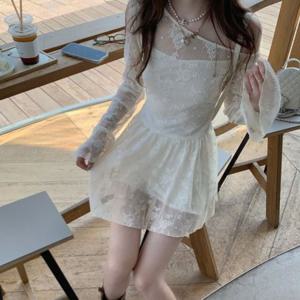 시스루 원피스 이너 레이스 나시 끈나시 세트 긴팔