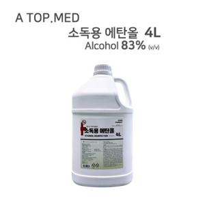 A TOP 에탄올 소독액 83% 4L 4통 묶음 대용량 소독용