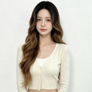 여성 가발 헤어 물결 그라데이션 투톤 웨이브 통가발