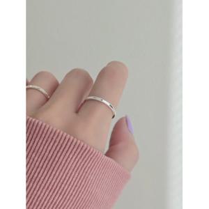 KA123 국내제작 여성 실버 악세사리 미러컷팅 데일리 심플 링 레이어드 은반지 silver925