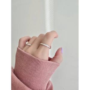 KA122 국내제작 여성 실버 악세사리 무광 큐브 데일리 심플 링 레이어드 은반지 silver925