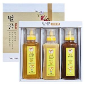 허니뱅크 천연꿀 2호 500g x 3병 아카시아 야생화 밤꿀