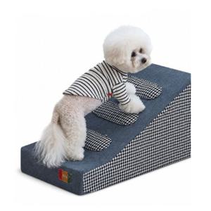 강아지 체크 슬라이드형 계단 1P 완만한 경사 펫스텝 고양이 관절보호