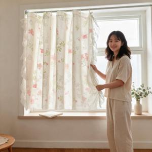 꽃무늬 창문 커튼 침대 가림막 칸막이 방한 사생활 가림커튼 인테리어 x 2m 5 x 2m