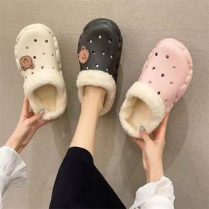 털실내화 털슬리퍼 슬리퍼 곰돌이 털 38-39사이즈 방한슬리퍼 패치