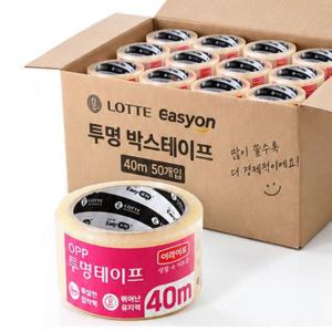 이지온 투명 박스테이프 48mm x 40m 50개입